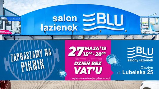 Całe wyposażenie łazienki bez VAT-u i raty 10x0%? Tak, już 27 maja tylko w salonie łazienek BLU w Olsztynie