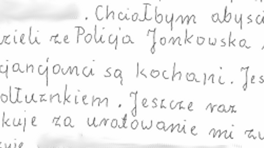 Podziękowania dla policjantów z posterunku policji w Jonkowie za pomoc