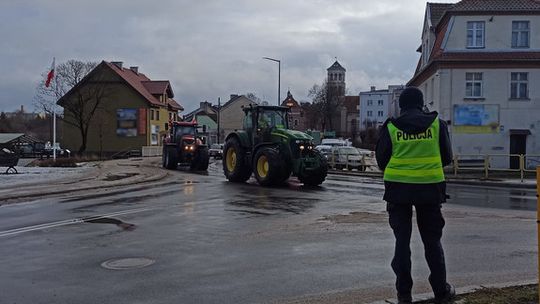 Policjanci czuwali nad bezpieczeństwem podczas protestu rolników