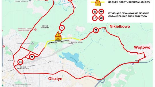 Ruch wahadłowy na ul. Zientary-Malewskiej od 26 września