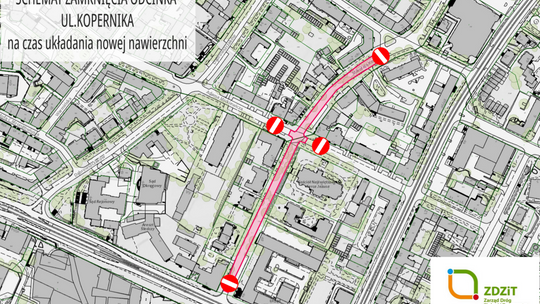 Utrudnienia na ul. Kopernika – rusza kolejny etap prac drogowych