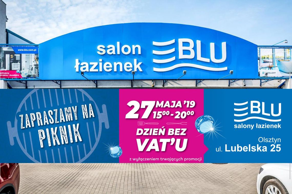 Całe wyposażenie łazienki bez VAT-u i raty 10x0%? Tak, już 27 maja tylko w salonie łazienek BLU w Olsztynie