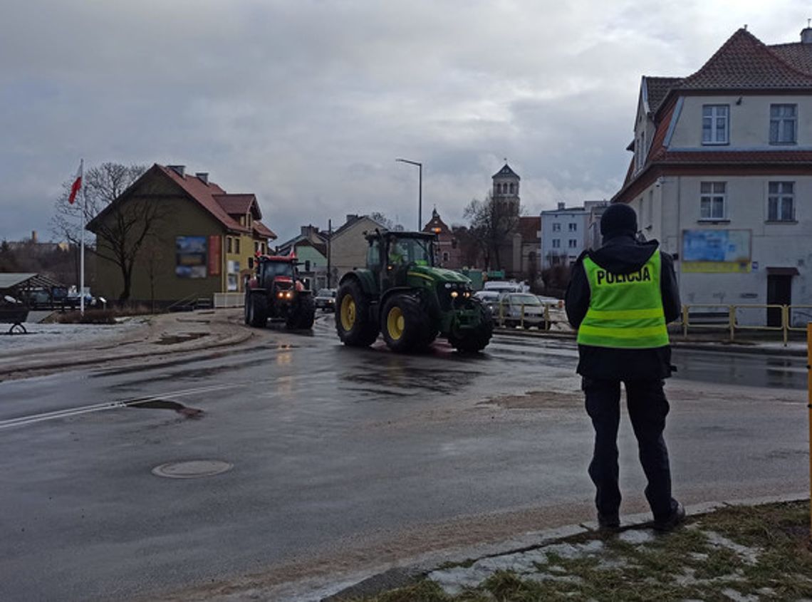 Policjanci czuwali nad bezpieczeństwem podczas protestu rolników