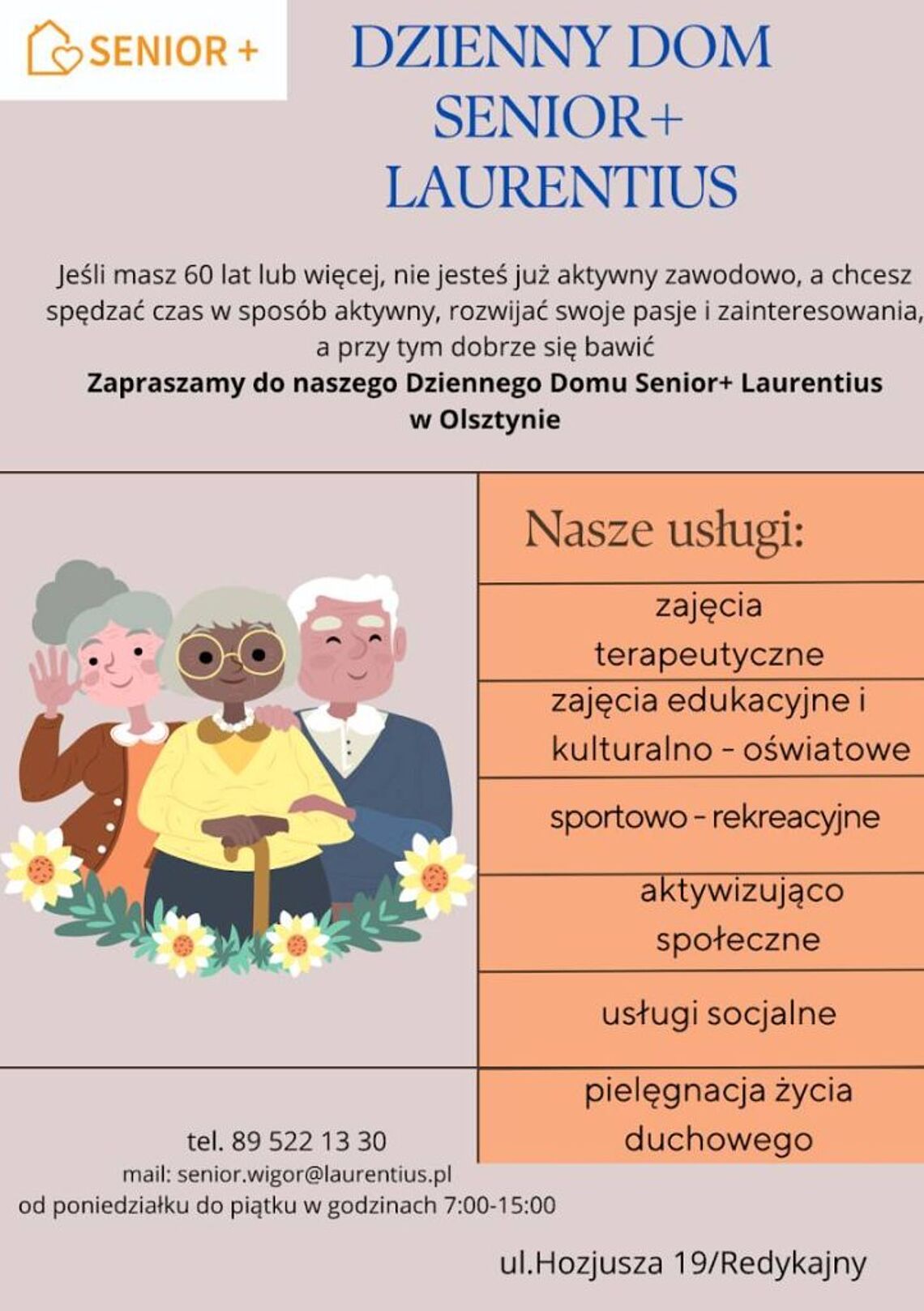 Wolne miejsca w Dziennym Domu Senior+ w Olsztynie