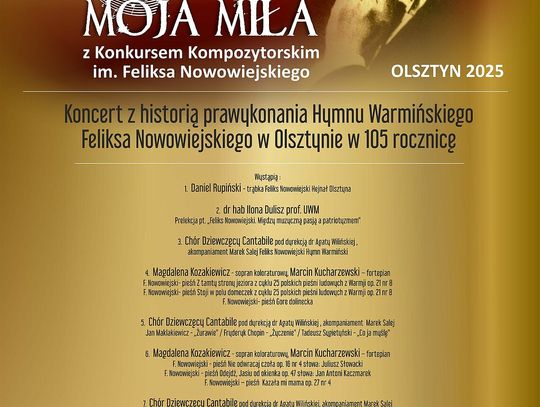 Wyjątkowy koncert z okazji 105. rocznicy prawykonania Hymnu Warmińskiego